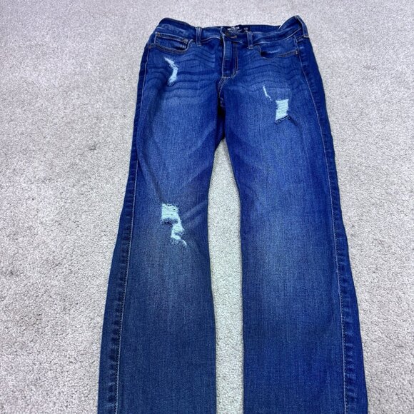 Hollister Jeans High Rise Super Skinny Blue Distressed Pockets Women’s Size 5 - Picture 6 of 12